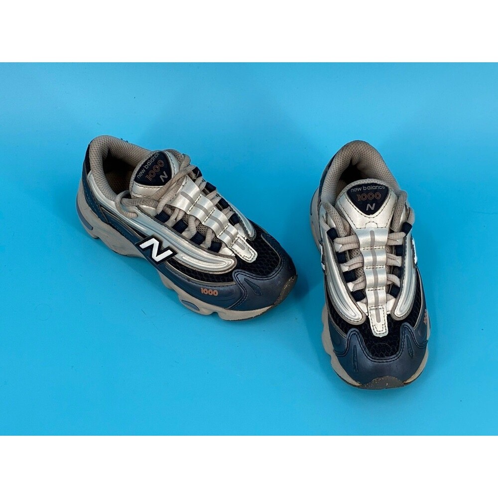 New Balance 1000 Kids Sneakers Boys Size 11 Navy Blue Silver PC1000PV Athletic